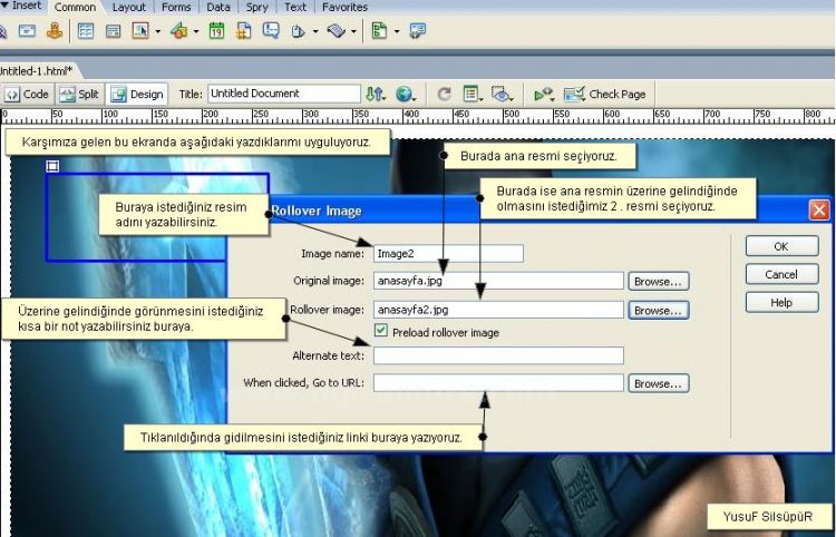 Image Map Kullanarak Bir Site Anasayfasındaki Menuyu Gerçekleştirme